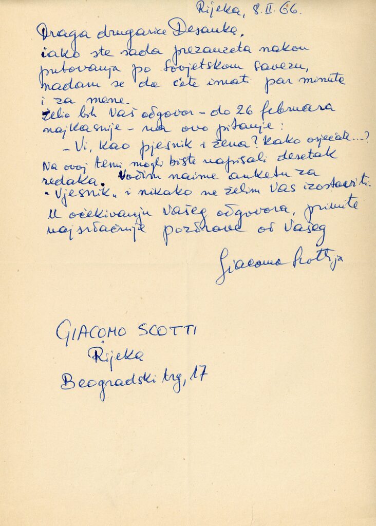 Giacomo Scotti 08.02.1966.